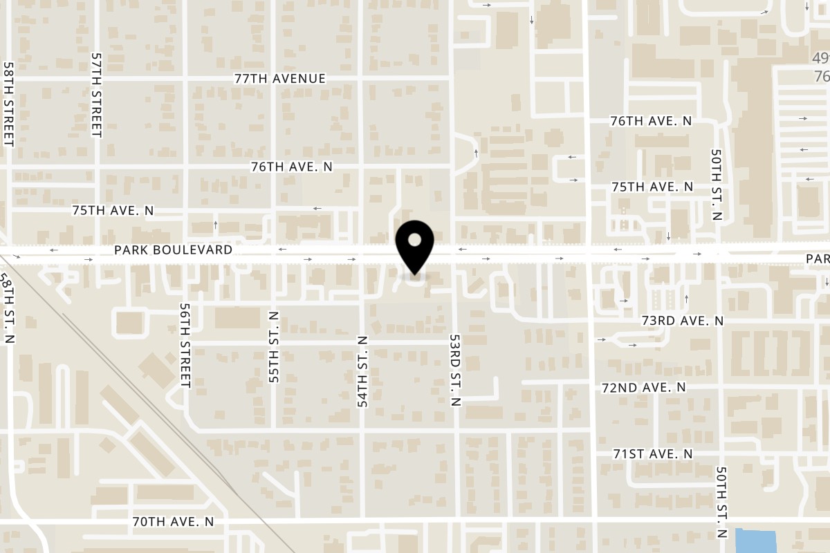Map showing the location of Athenian's Gyros & Chicken on 5320 Park Boulevard in Pinellas Park
